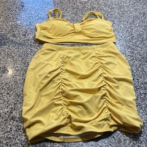 Torrid two piece beauty and the beast bathing suit yellow size 0
